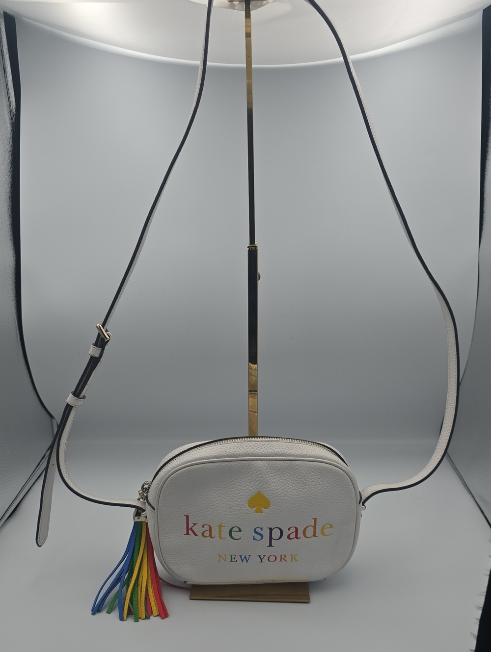 Kate Spade Pride White & Rainbow Small Camera Crossbody W/ Tassel (NWOT)✨️🌈✨️